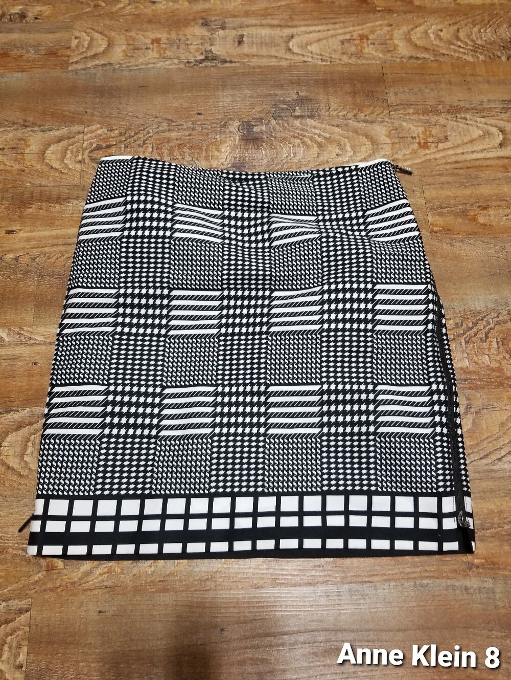 Anne Klein 8 Black White Geometric Print Pencil Skirt Nwotags